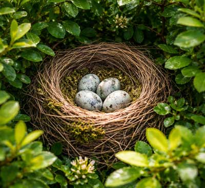 vogelnest in hecke